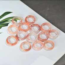 1Pc Natural Peach Gemstone Ring, Ring, Ring, Finger, Quartz Crystal Pink Gemstone Ring, High-End Fashion Ring, Fortune, Luck, Fashion Men's And Women's Jewelry, Couple Rings, Engagement Rings, Family Gifts, Christmas And Various Holiday Party Gift Rings, Crystal Gifts (Random Gift Box)