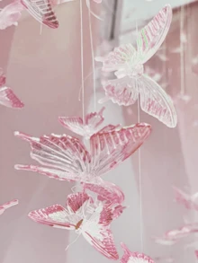 11 件/套水晶蝴蝶挂饰，粉色/紫色背景色，DIY 蝴蝶装饰用于房间装饰生日装饰派对装饰背景婚礼装饰 - 彩色 - 查看 9