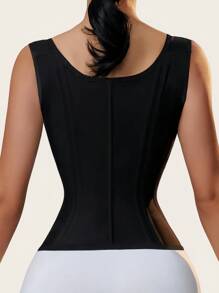 1 Pieza Faja ajustable con cierre de cremallera y correa, entrenador de cintura de látex para mujer, colombiana, control de abdomen, adelgazador, antideslizante, 3 ganchos, apto para uso diario