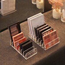 1pc Transparent Plastic Makeup Storage Organizer Tray, With 7 Compartments For Eyeshadow Palette, Makeup Cosmetics Storage Box For Room, Home, Bedroom, Bathroom Decor, Pink Room, Living Room Accessories, Travel Essentials, Gift Box Back To School
