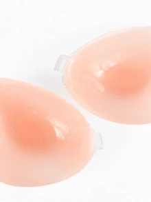 Adhesive Self-Adhesive Invisible Strapless Reusable Silicone Push-Up Backless Bra - Pink - Baby Pink - View 4