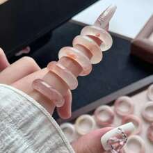 1Pc Natural Peach Gemstone Ring, Ring, Ring, Finger, Quartz Crystal Pink Gemstone Ring, High-End Fashion Ring, Fortune, Luck, Fashion Men's And Women's Jewelry, Couple Rings, Engagement Rings, Family Gifts, Christmas And Various Holiday Party Gift Rings, Crystal Gifts (Random Gift Box)
