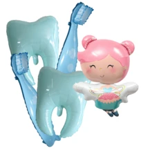 5pcs/Set Toothbrush & Tooth Balloon Set, Includes Foil Balloon, Tooth & Toothbrush Foil Balloons, Suitable For Birthday, Shower, Christening Decorations - Multicolor - View 9