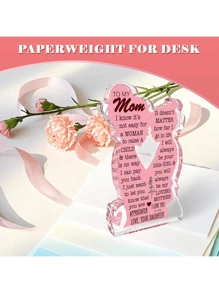 1 Pc Acrylic Plaque Sign 15x12cm Mom Gifts From Daughter Christmas Gift For Mom, Mom Birthday Ideas Gift Cool Mother's Day Gifts From Daughter Best Mom Ever Gifts New Mom Single Mom