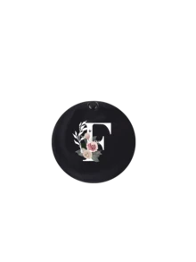 Specchio rotondo nero alla moda con iniziali floreali - Accessori da viaggio di design, specchietto mini scorrevole comodo, in materiale plastico, resistente all'usura e durevole, leggero, specchio da tasca, specchio per il trucco mini, nuovo design, adatto per uomini e donne, coppie, per uso quotidiano, appuntamenti, compleanni, festival, ritorno a scuola, estate, vacanze, spiaggia, pendolarismo, regalo di compleanno, regalo per le vacanze, regalo pensieroso per la festa della mamma, regalo pratico