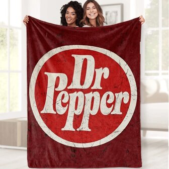 Manta suave y cálida de franela - Versátil para sofá, cama, oficina, camping | Manta de siesta acogedora para todas las estaciones con un estampado único de Dr. Pepper