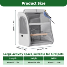 Bird Carrier Backpack, Bird Carrier Travel Cage, Pet Travel Cage, Pet Backpack Carrier For Small Cats Dogs, Parrot Backpack, Dog Hiking Backpack, Designed For Travel, Hiking & Outdoor Use - Grey - View 2