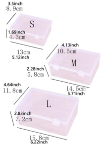 1 件套透明按扣盖收纳盒 | 小号、中号、大号 | 便携式发饰及办公用品收纳盒 | 防尘且节省空间 - 無色 - 查看 7
