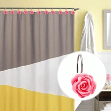 1pc/12pcs/24pcs Rose Shaped Bathroom Shower Curtain Hooks, Convenient For Bathroom, Kitchen, Bathtub Curtain, Exquisite Craftsmanship, Suitable For Various Home Decoration Styles, Minimalist And Fashionable, Essential Home Accessory