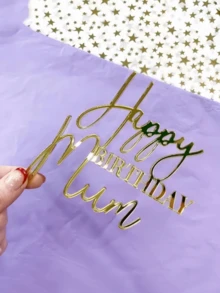 3 phụ kiện trang trí bánh sinh nhật bằng acrylic màu vàng kim - Dùng để trang trí tiệc sinh nhật bố, mẹ, Ngày của Mẹ, Ngày của Cha và các dịp lễ kỷ niệm gia đình. Tự tay trang trí bánh. - phong cách E - Xem 7