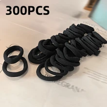 300pcs/Set Minimalist Disposable Hair Ties, Solid Color, High Elasticity Ponytail Holders, Women's Daily Style Headbands, Comfortable & Durable, Suitable For Home, School, Travel, Essential For Women (50pcs/300pcs), School Supplies, Back To School