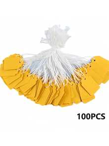 100pcs White Rectangular Jewelry Price Tags, Merchandise Price Labels, Apparel Garment Tags, With Hook For Jewelry Gifts - White - View 17