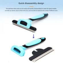 1pc Cat/Dog Lover Gift And Dog/Cat Mom Love Pet Brush - Effectively Reduces Shedding For Short, Medium, And Long Hair - Gentle Deshedding Tool For Dog Lover And Dog Mom Loves And Cat Lover And Cat Mom Loves, Easy To Clean, And Comfortable To Hold - Blue - View 9