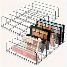 1pc Transparent Plastic Makeup Storage Organizer Tray, With 7 Compartments For Eyeshadow Palette, Makeup Cosmetics Storage Box For Room, Home, Bedroom, Bathroom Decor, Pink Room, Living Room Accessories, Travel Essentials, Gift Box Back To School
