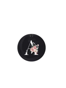 Specchio rotondo nero alla moda con iniziali floreali - Accessori da viaggio di design, specchietto mini scorrevole comodo, in materiale plastico, resistente all'usura e durevole, leggero, specchio da tasca, specchio per il trucco mini, nuovo design, adatto per uomini e donne, coppie, per uso quotidiano, appuntamenti, compleanni, festival, ritorno a scuola, estate, vacanze, spiaggia, pendolarismo, regalo di compleanno, regalo per le vacanze, regalo pensieroso per la festa della mamma, regalo pratico