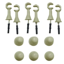 Kit With 6 Simple Curtain Rod Supports Pair With 19mm End - 稻草 - 查看 1