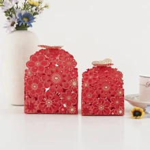 Hollow Flower Wedding Candy Box, Wedding Decorations, Wedding Supplies, Gift Bags, Wedding Candy Box, High-End Wedding Candy Box, Small Gift Packaging Box, Pink, Red, Purple, Blue