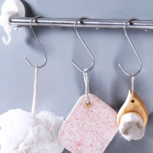 4个/2个/1个不锈钢橱柜挂钩，简易免钻孔橱柜门挂钩，适用于家用橱柜门和抽屉，304不锈钢双S形挂钩，重型金属免钻孔橱柜挂钩收纳架，毛巾挂钩浴室配件浴室工具 - S型掛鉤 - 查看 7