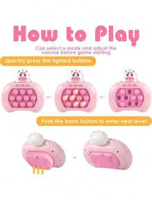 1Pc Generation4 Quick Push Game Console 999 Levels 4 Modes Pop Fidget Toys - Handheld Fast Push Bubble With Instant Sound Feedback, ,Sensory Electronic Whack-A-Mole Game Machine For Anxiety Stress For Teens,Adults,Birthday Gifts