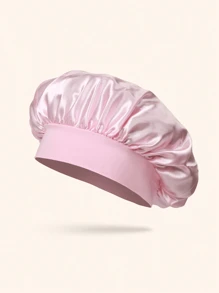 1pc Silk Bonnet For Sleeping Women Double Layer Satin Lined Hair Bonnets For Sleeping Soft Elastic Band Silk Sleep Cap For Curly Hair Home Bathroom Decor Fall Decor Back To School