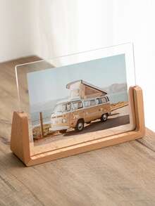 6/7英寸复古实木相框，胡桃木底座，高清亚克力玻璃面板 - 适用于桌面或台面展示