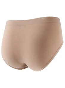 4 pièces Culottes sans couture taille moyenne, Couleur Maillard, Sous-vêtements pour femmes. Rehaussement des fesses, Haute élasticité, Confort et respirabilité. Lingerie pour femmes, Gaine ventre plat
