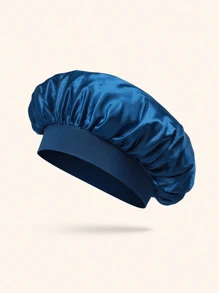 1pc Silk Bonnet For Sleeping Women Double Layer Satin Lined Hair Bonnets For Sleeping Soft Elastic Band Silk Sleep Cap For Curly Hair Home Bathroom Decor Fall Decor Back To School