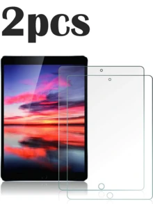 2 Pcs Tempered Glass Screen Protector Compatible With The Entire IPad Series, Scratch-Resistant, Anti-Drop, Waterproof, Fingerprint-Resistant, Super Smooth, Perfectly Compatible With The Screen, No Bubbles, Providing The Best E-Sports Experience And Ultra-High Definition Visual. Gift For Birthday, Family, Friends Pad Screen Protector, Pad Accessories Shockproof Full Cover - Clear - View 2