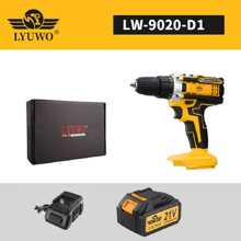 LYUWO Herramienta eléctrica LYUWO, Taladro eléctrico recargable de ión de litio de 21V, regulación de dos velocidades, rotación horaria y antihoraria, lámpara LED, posicionamiento de perforación preciso, peso ligero, fácil operación, durabilidad, equipado con batería de litio de gran capacidad, se presenta como regalo con dos brocas de taladro, apto para el hogar y la industria artesanal.