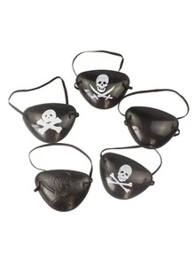Parche de ojo de plástico decorativo para fiesta de disfraces de piratas, diseño de cíclope y calavera para Halloween - Multicolor - Ver 2