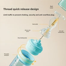 1pc Baby Cereal Feeding Bottle, 90mL Colored Soft Spoon Head Infant Porridge Bottle With Squeeze Spoon And Suction Cup, Silicone Cereal Spoon For Daily Baby Use, Gift Pack