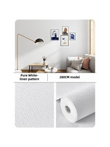 1 Roll 110.24IN Length Textured Linen-Like Removable Wallpaper, Thick Solid Color Peelable & Stick PVC Contact Paper For Bedroom, Living Room Surfaces, Moisture-Proof And Waterproof Self-Adhesive Wall Covering, Suitable For Home Decor And Furniture Renewal Room Decor Wall Decor Bathroom Decor Bedroom Decor Room Decoration Stuff Living Room Decor House Decor Home Decor Living Room Wall Paper Wall Art Wallpapers Wall Stickers Wall Sticker