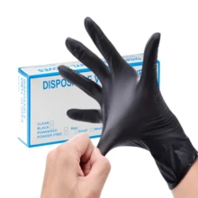100 只一次性手套，超级耐用，透明丁腈一次性手套，厨房多用途防护，纹身，染发，染发，宠物护理，美容院和家庭清洁，多用途一次性手套，清洁小工具。 - 無色 - 查看 13