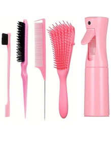 5 Pieces/Men's And Women's New Fashion Girls' Multi-Function Small High Pressure Continuous Spray Bottle Fine Fog Water Replenishing Spray Bottle Travel Makeup Water Small Bottle Split Bottle, Eight Claw Massage Comb, Multi-Function Styling Comb Curl