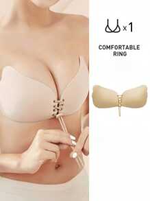 1pc Drawstring Bust Enhancer Tape For Women, Push Up Invisible Bra Strapless Backless Silicone Nipple Cover Boob Pads Cleavage For Wedding Dress, Party Gown