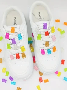 (Random Shipping) 10/20/30/50/100pcs Resin Luminous Glow-In-The-Dark Cute Cartoon Bear DIY Shoe Decorations