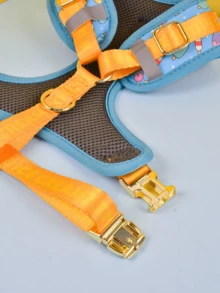 New Cute Pet Chest Harness, Breathable & Comfortable With Pendant, Suitable For Small Pets Cats Dogs Leash, Summer - Blue - View 5