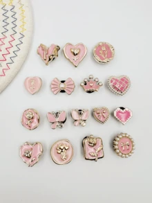 16pcs White Pearl Flower, Butterfly, Heart Shaped Shoe Decorations, Suitable For Shoe Accessories, Wristbands, Slippers, DIY - Multicolor - View 3