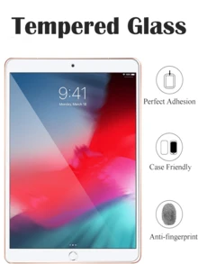 2 Pcs Tempered Glass Screen Protector Compatible With The Entire IPad Series, Scratch-Resistant, Anti-Drop, Waterproof, Fingerprint-Resistant, Super Smooth, Perfectly Compatible With The Screen, No Bubbles, Providing The Best E-Sports Experience And Ultra-High Definition Visual. Gift For Birthday, Family, Friends Pad Screen Protector, Pad Accessories Shockproof Full Cover - Clear - View 7