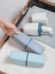 1 Pc Toothbrush Case And Toothpaste Holder, Travel Portable Bathroom Decor Summer Back To School