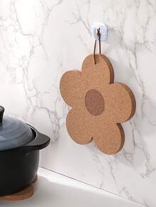 1 pieza Almohadilla de aislamiento de madera, posavasos con diseño de flor creativo para mesa de comedor, Día de San Valentín, Boda de San Valentín, Cumpleaños - Multicolor - Ver 5