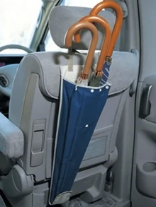 1个通用型汽车座椅靠背雨伞架，采用防水聚酰胺材质，椭圆形收纳袋设计，方便整理车内物品，易于取用和安装，是雨天和通勤的理想之选。