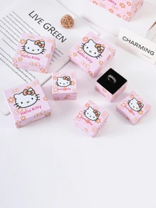 Sanrio 1pc Sanrio Hello Kitty Deluxe Jewelry Storage Gift Box. Sua aparência é requintada e pode ser usada para embrulhar colares, anéis, brincos e acessórios. É adequado para festas, festivais, cenários de propostas e é um excelente presente para amigos, exalando charme e uma vibração.