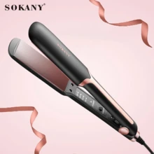 SOKANY1907 New Dual-Purpose Straightener Clip Negative Ion Steam Hair Straightener Ceramic Curling And Straightening Dual-Purpose Splint - EU F Type Plug(220-240V) - View 2