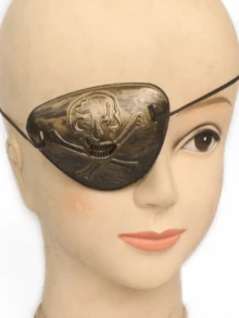 Parche de ojo de plástico decorativo para fiesta de disfraces de piratas, diseño de cíclope y calavera para Halloween - Multicolor - Ver 14