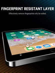 2 Pcs Tempered Glass Screen Protector Compatible With The Entire IPad Series, Scratch-Resistant, Anti-Drop, Waterproof, Fingerprint-Resistant, Super Smooth, Perfectly Compatible With The Screen, No Bubbles, Providing The Best E-Sports Experience And Ultra-High Definition Visual. Gift For Birthday, Family, Friends Pad Screen Protector, Pad Accessories Shockproof Full Cover - Clear - View 4