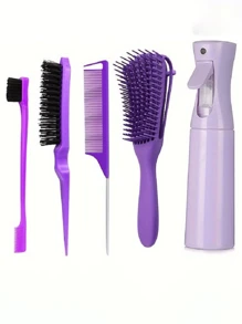 5 Pieces/Men's And Women's New Fashion Girls' Multi-Function Small High Pressure Continuous Spray Bottle Fine Fog Water Replenishing Spray Bottle Travel Makeup Water Small Bottle Split Bottle, Eight Claw Massage Comb, Multi-Function Styling Comb Curl