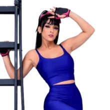 Fitness Set Shorts And Top With Removable Padding Suplex Gym Running Training Gym Set - Red Violet - View 2