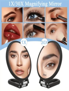 Bộ 2 gương trang điểm và nhíp, gương hai mặt phóng đại 10X chuyên nghiệp, tay cầm xoay 360° có thể điều chỉnh, đế gập lại, tiện lợi mang theo khi đi du lịch, thích hợp cho việc trang điểm chính xác, món quà lý tưởng cho bạn gái, quà tặng ngày Valentine và Lễ Tạ ơn. - Nhiều màu - Xem 11