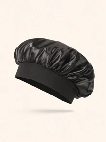 1pc Silk Bonnet For Sleeping Women Double Layer Satin Lined Hair Bonnets For Sleeping Soft Elastic Band Silk Sleep Cap For Curly Hair Home Bathroom Decor Fall Decor Back To School